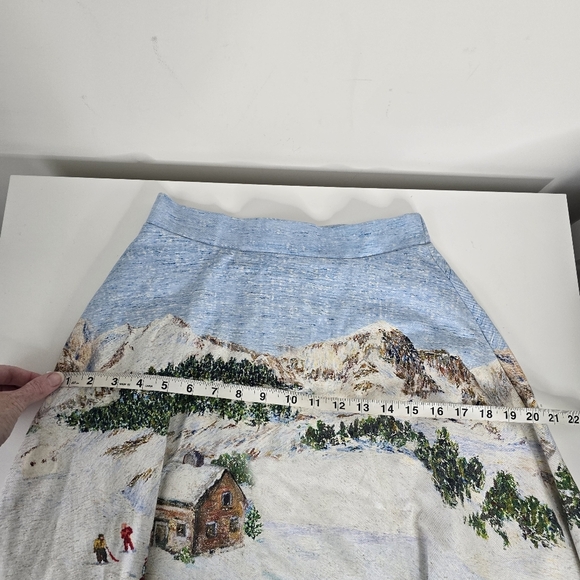 Corey Lynn Calter Wonderland Midi Skirt XS A-Line Cottagecore Ski Resort - Picture 10 of 12